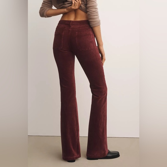 Anthropologie Pilcro Icon Flare Wine Burgundy Couderoy...